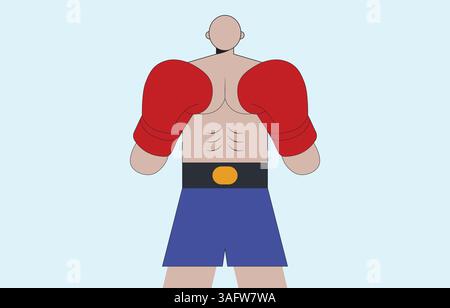 a boxer cartoon vector art on a white background Stock Vector
