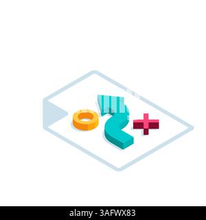 isometric icon of an arrow bypassing obstacles in color on a white background, success or business strategy Stock Vector