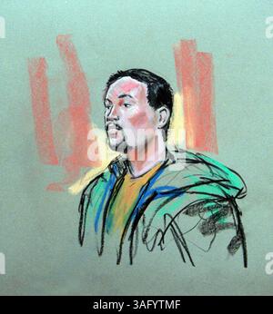 Courtroom Drawings by Bill Hennessy. Drawings of murder arraignment of ...