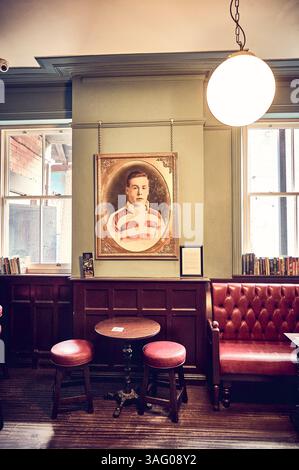 The interior of the Swan and Railway pub in Wigan,UK Stock Photo