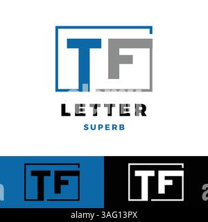 initial letter tf icon logo design template Stock Vector