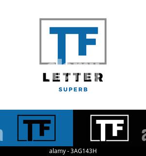 initial letter tf icon logo design template Stock Vector
