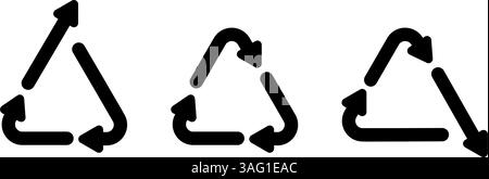 Upcycle, recycle and downcycle icons. Waste processing concept. Set of ...