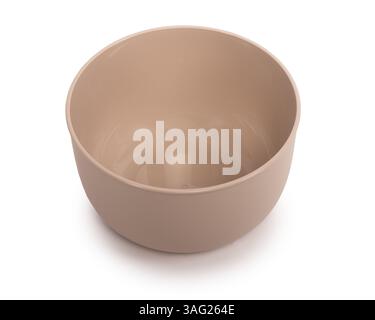 Deep empty plastic bowl isolated on white background Stock Photo