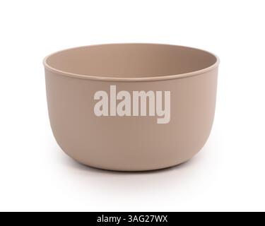 Deep empty plastic bowl isolated on white background Stock Photo