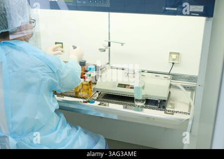 Laboratory for drug certification. Employees conduct testing Stock ...
