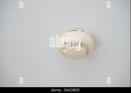 Сeiling fire alarm detector, smoke detector Stock Photo