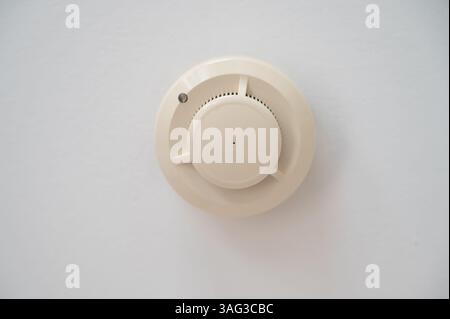 Сeiling fire alarm detector, smoke detector Stock Photo
