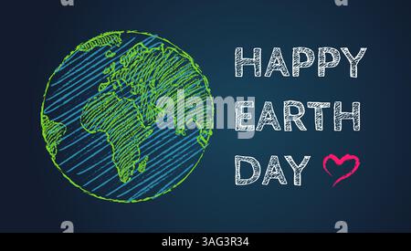 Vector vintage poster for Earth day. Earth day 22 april. We love our planet. Stock Vector