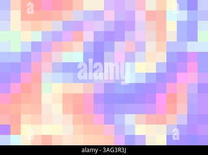 Vector seamless abstract rainbow background in pixel style. Colorful pattern in tie dye style. Vector holographic foil texture in pixel style. Stock Vector