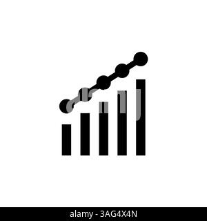 Growing Graph, Growth Diagram, Profit Solid Flat Vector Icon Isolated on White Background. Stock Vector