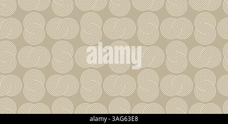 Minimalistic seamless pattern with geometric shapes. Pastel beige background. Line print for textile, packaging design, fabric. Vector graphics Stock Vector