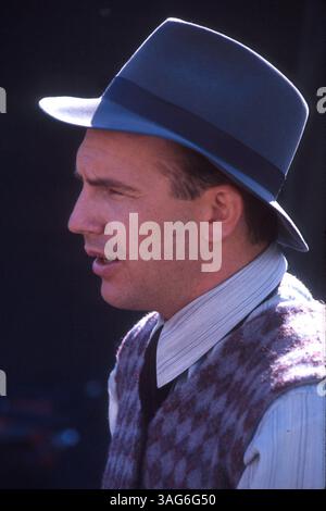 May 08, 2001; Great Falls, MT, USA; KEVIN COSTNER is dressed for his role of Eliot Nessin the film "The Untouchables," in a scene filmed near Great Falls, Mt..  (Credit Image: Stuart S. White/ZUMAPRESS.com) Stock Photo