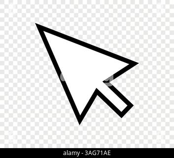 Cursor arrow icon click pointer. Vector internet cursor symbol point arrow outline isolated Stock Vector