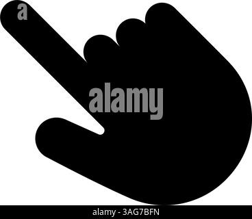 Black pointing hand icon for digital interface navigation. Stock Vector
