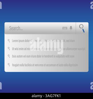 Search bar UI. Minimal web interface. Modern navigation design. Digital query box. Stock Vector