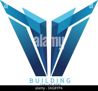 Real estate building logo design Stock Vector