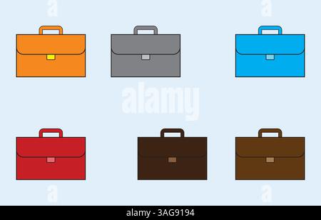 Business briefcase vector art isolated on white background Stock Vector