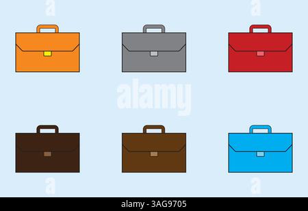 Business briefcase vector art isolated on white background Stock Vector