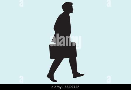 Vector art of businessman silhouette isolated on white background Stock Vector