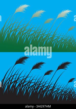 Seamless grass set vector art Stock Vector
