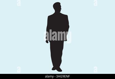 Vector art of businessman silhouette isolated on white background Stock Vector