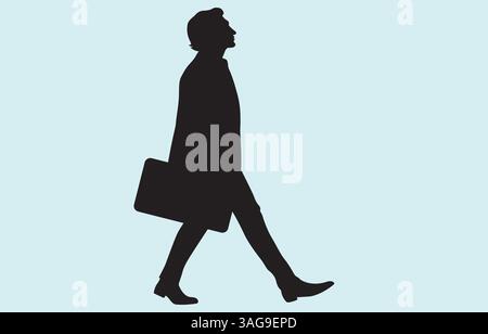 Vector art of businessman silhouette isolated on white background Stock Vector