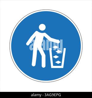 Mandatory sign indicating the correct disposal of waste in appropriate containers Stock Vector