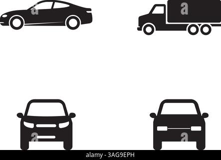 Car silhouettes set vector illustration Stock Vector