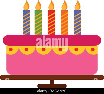 Birthday Cake icon vector image. Suitable for mobile apps, web apps and print media. Stock Vector