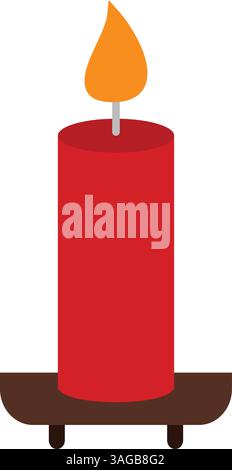 Candle on Shelf icon vector image. Suitable for mobile apps, web apps and print media. Stock Vector