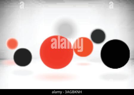 Spheres of different depths of field in the amount of space Stock Vector