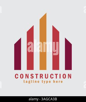 Construction and Real Estate company logo design Stock Vector