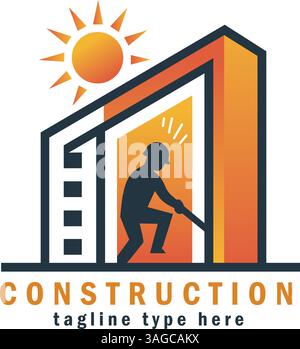 Construction and Real Estate company logo design Stock Vector