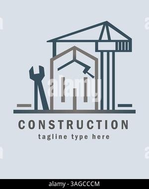 Construction and Real Estate company logo design Stock Vector