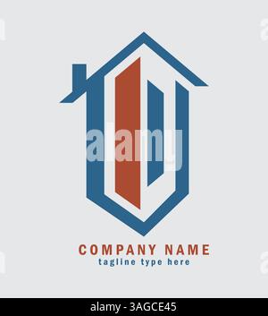 Construction and Real Estate company logo design Stock Vector