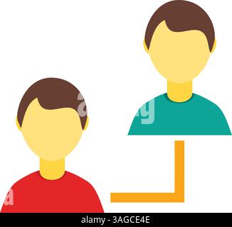 Connected Profiles II icon vector image. Suitable for mobile apps, web apps and print media. Stock Vector