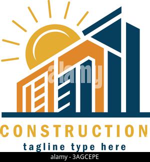 Construction and Real Estate company logo design Stock Vector