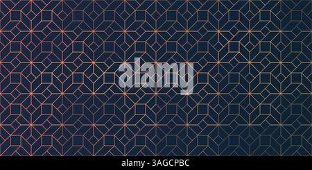 Dark Simple Minimalist Modern Style 3D Transparent Line-art, Rectangular Grid Pattern - Editable Abstract Geometric Background Design, Vector Template Stock Vector