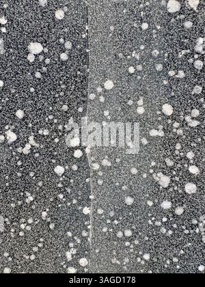 Frozen Surface with Air Bubble Patterns Stock Photo