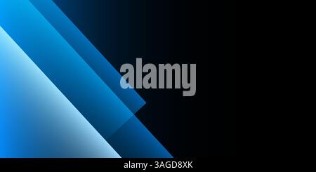 Abstract background featuring smooth dark blue gradients with transparent geometric shapes. Ideal for business presentations, website design, digital Stock Vector