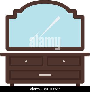 Dressing Table icon vector image. Suitable for mobile apps, web apps and print media. Stock Vector