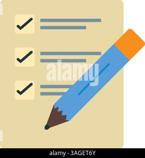 Filling Ballot Paper icon vector image. Suitable for mobile apps, web apps and print media. Stock Vector
