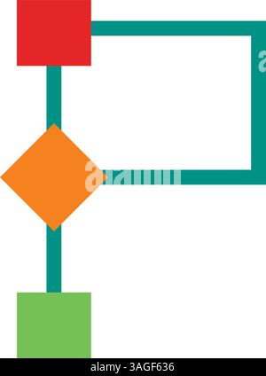 Flow Chart II icon vector image. Suitable for mobile apps, web apps and print media. Stock Vector