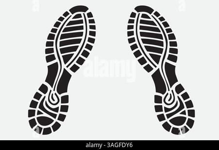Shoes print Vector art illustration on white background Stock Vector