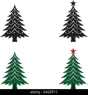 Hand drawn christmas tree vector art Stock Vector