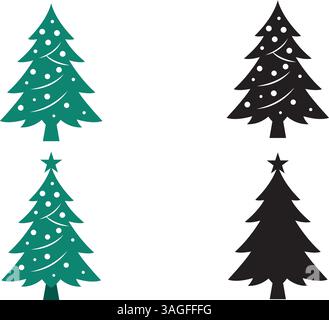 Hand drawn christmas tree vector art Stock Vector