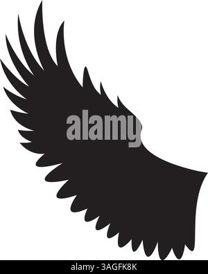 The silhouette of wild eagle wings vector art Stock Vector