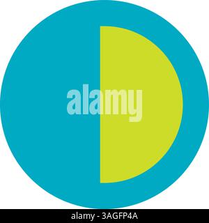 Half Pie Chart icon vector image. Suitable for mobile apps, web apps and print media. Stock Vector