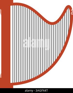 Harp icon vector image. Suitable for mobile apps, web apps and print media. Stock Vector